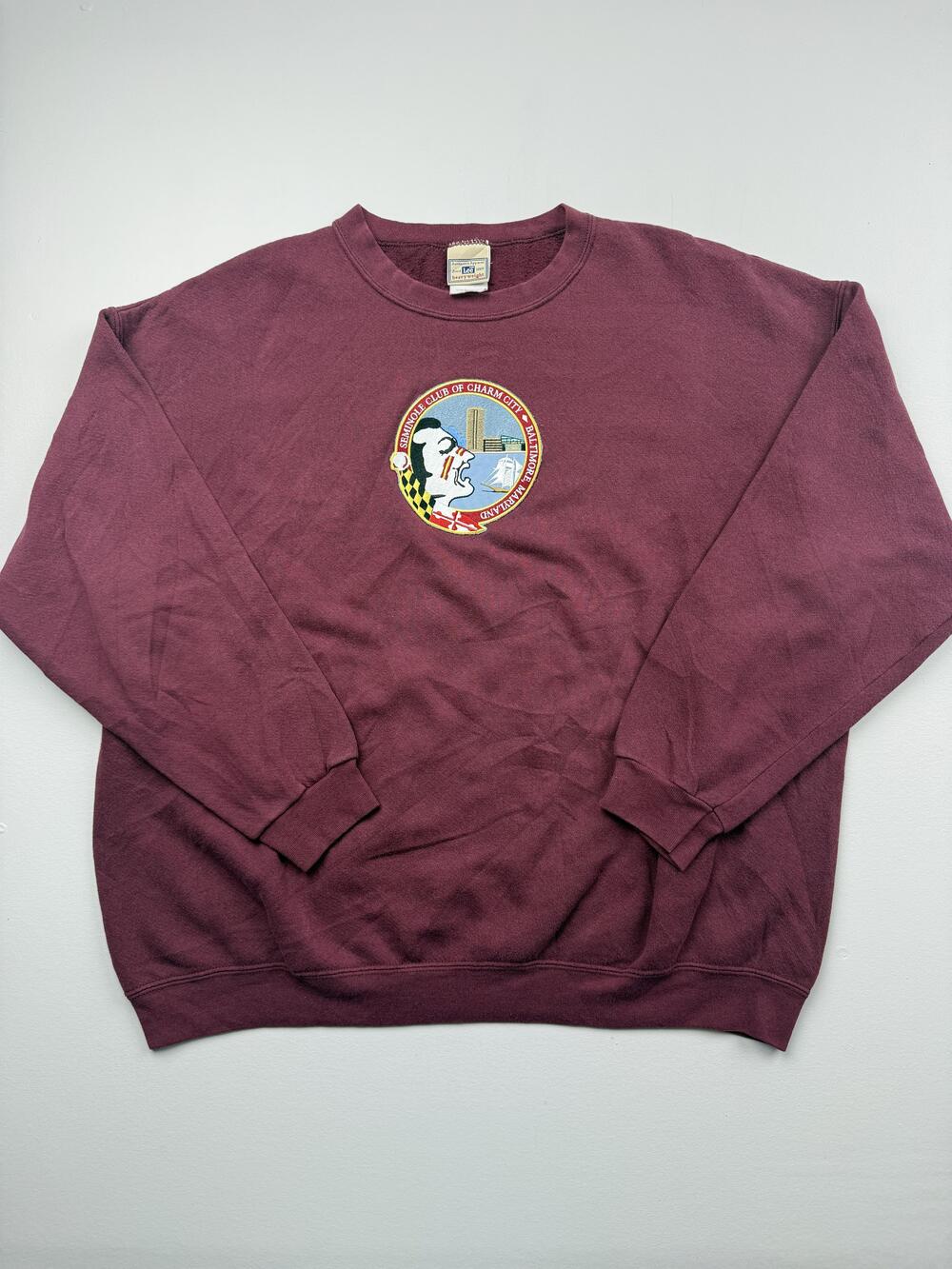 Lee Sweatshirt Mens XL Red Heavyweight Fleece Seminole Club Charm City